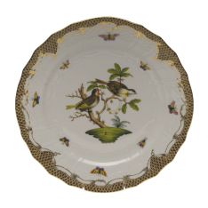 Herend Rothschild Bird Brown Border Service Plate, Motif 11