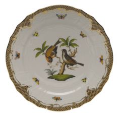 Herend Rothschild Bird Brown Border Service Plate, Motif 12