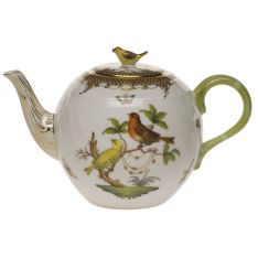 Herend Rothschild Bird Brown Border Teapot, 36 oz