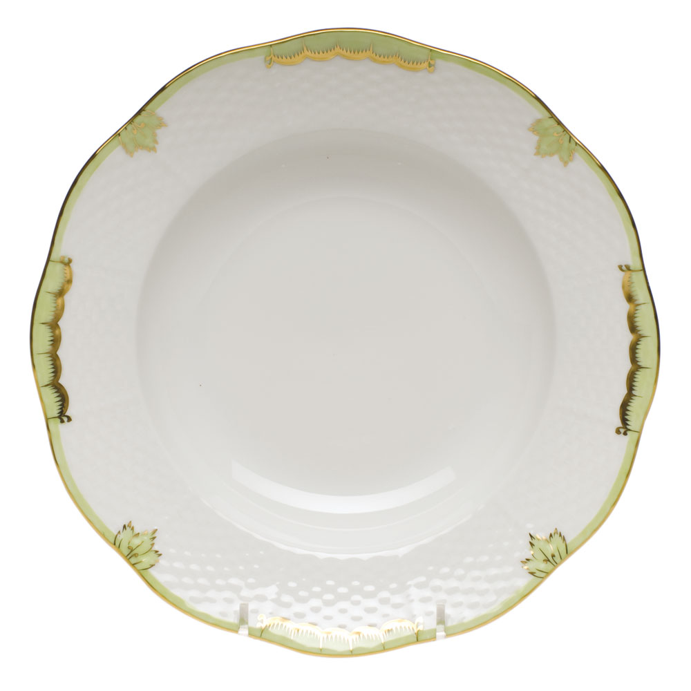 Herend Princess Victoria Green Rim Soup Plate