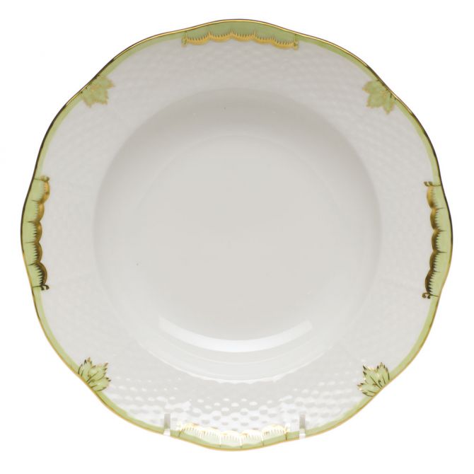 Herend Princess Victoria Green Rim Soup Plate