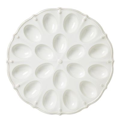 Juliska Berry and Thread Whitewash Deviled Egg Platter, 13.75"