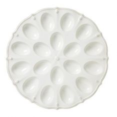 Juliska Berry and Thread Whitewash Deviled Egg Platter, 13.75"