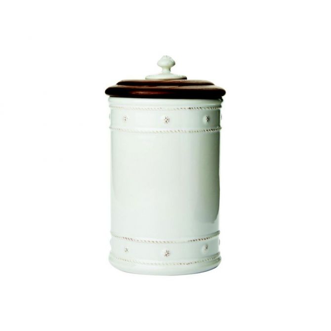 Juliska Berry and Thread Whitewash Small Canister with Wooden Lid, 10"