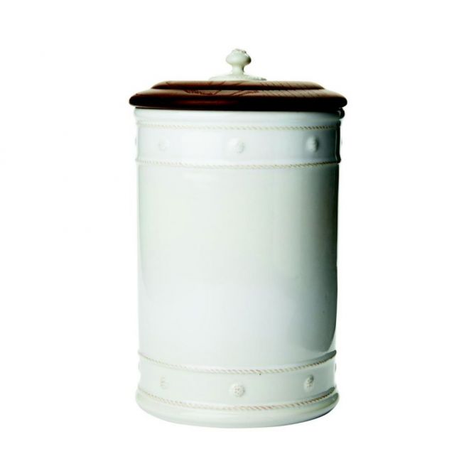 Juliska Berry and Thread Whitewash Large Canister with Wooden Lid