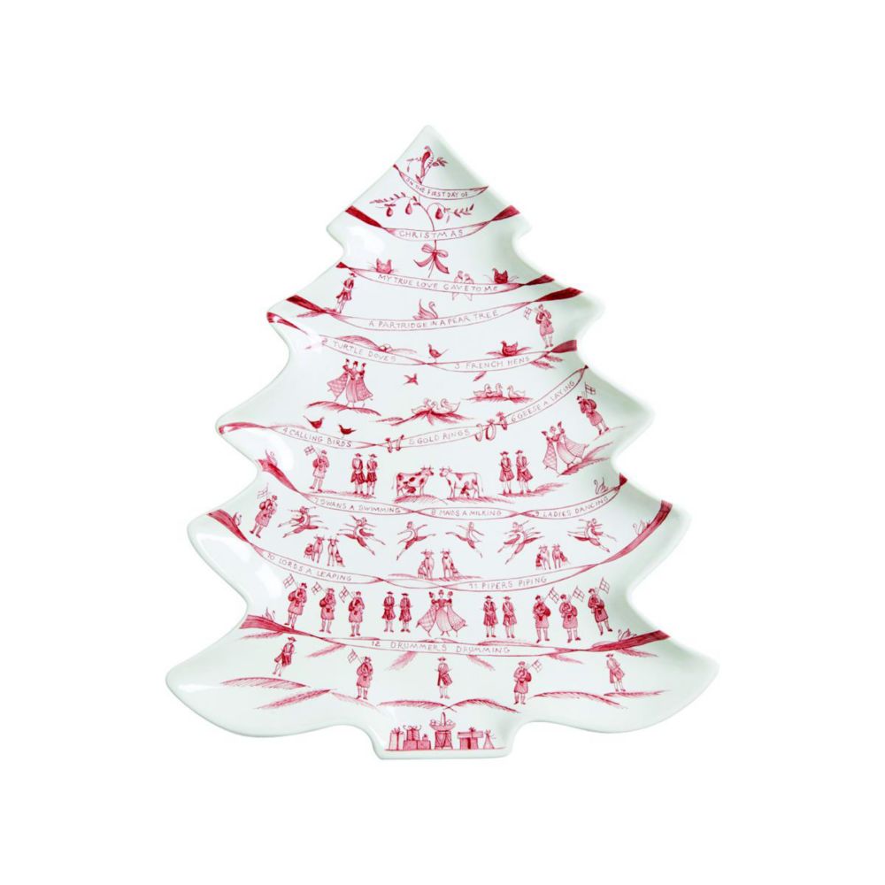 Juliska Country Estate Winter Frolic Ruby Tree Platter, 12 Days