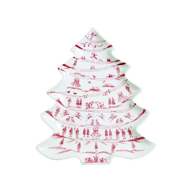 Juliska Country Estate Winter Frolic Ruby Tree Platter, 12 Days