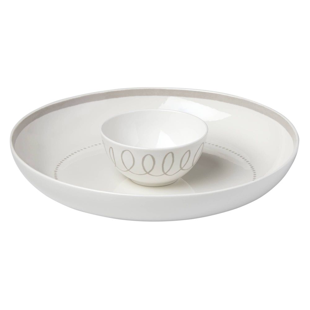 Kate Spade Charlotte Street Grey Chip & Dip Set Borsheims