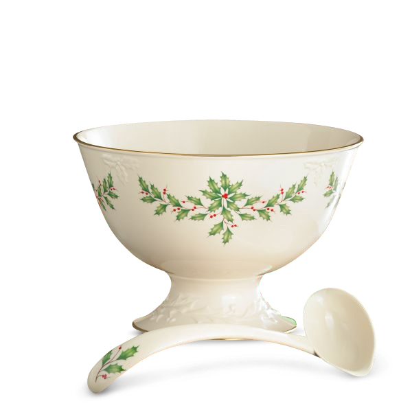 Lenox Holiday Punch Bowl with Ladle Borsheims