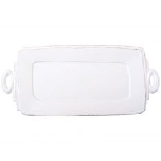 Vietri Lastra White Handled Rectangular Platter