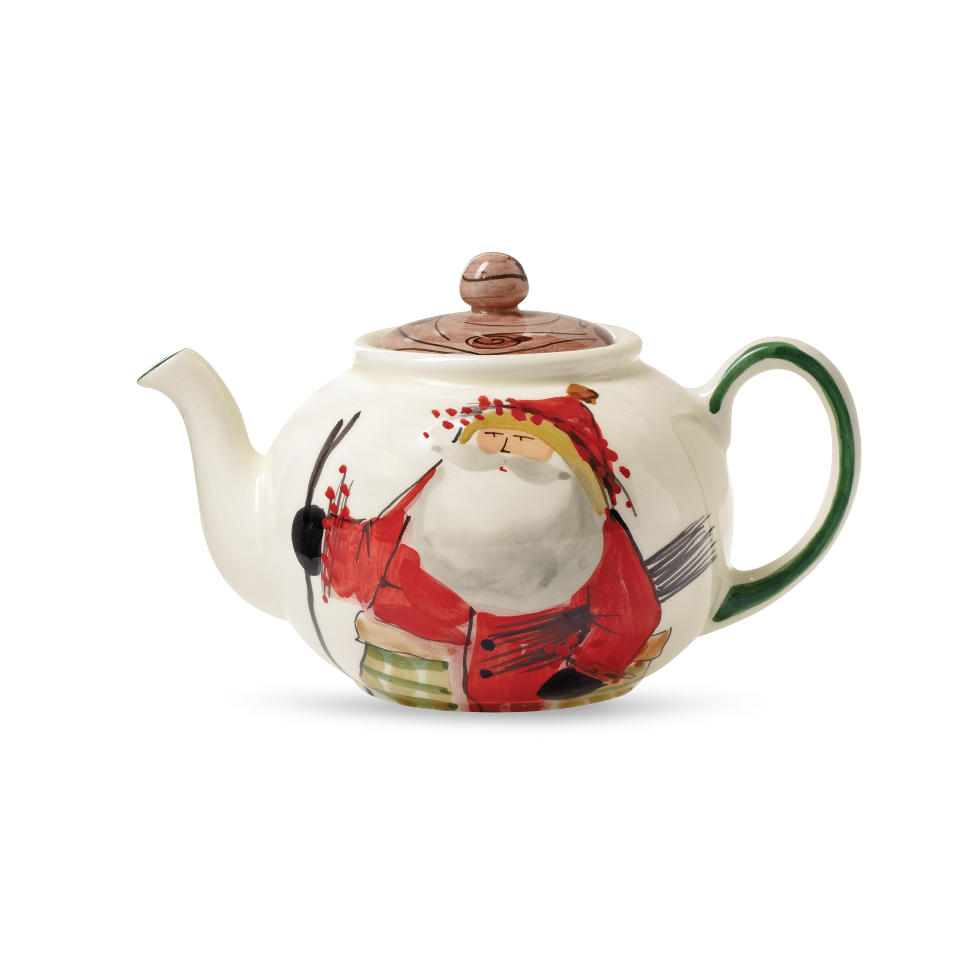 Vietri Old St. Nick Teapot Borsheims