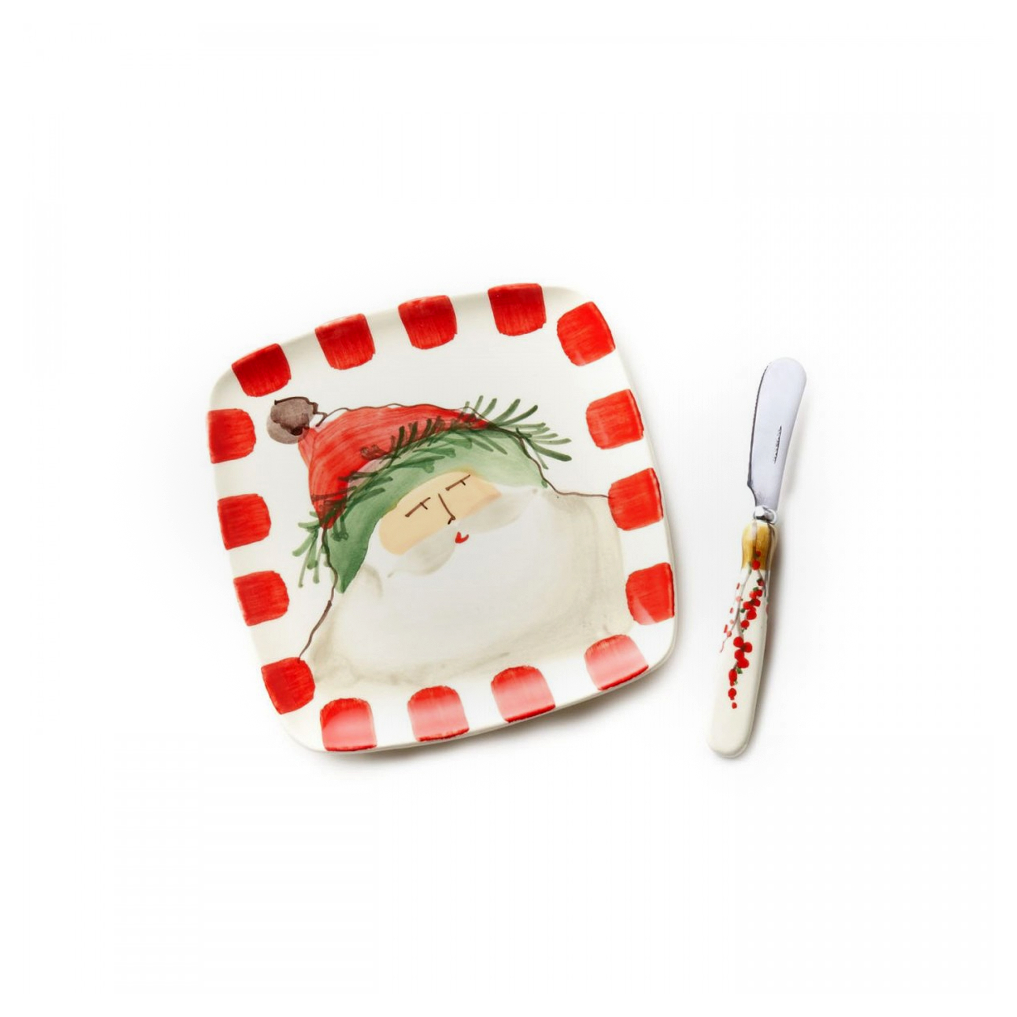 Vietri Old St. Nick Square Plate with Spreader