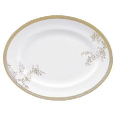 Vera Wang Vera Lace Gold Oval Platter, 13.75"