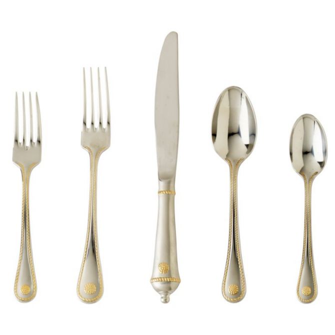 Juliska Berry and Thread Bright Satin Gold Accent 5 Piece Place Setting