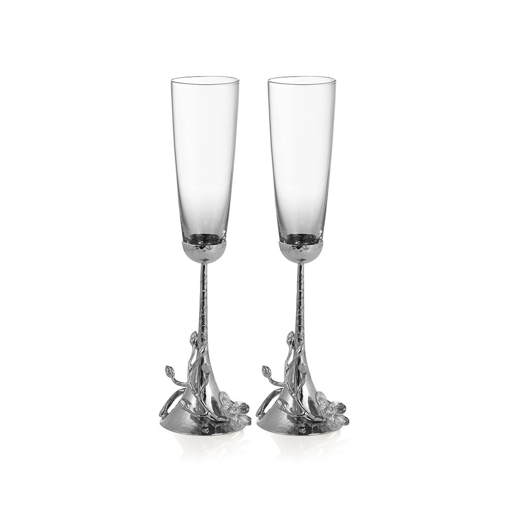 Michael Aram White Orchid Toasting Flute Pair