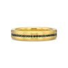18K Yellow Gold Black Diamond Channel Set Double Dome Eternity Band, Size 10