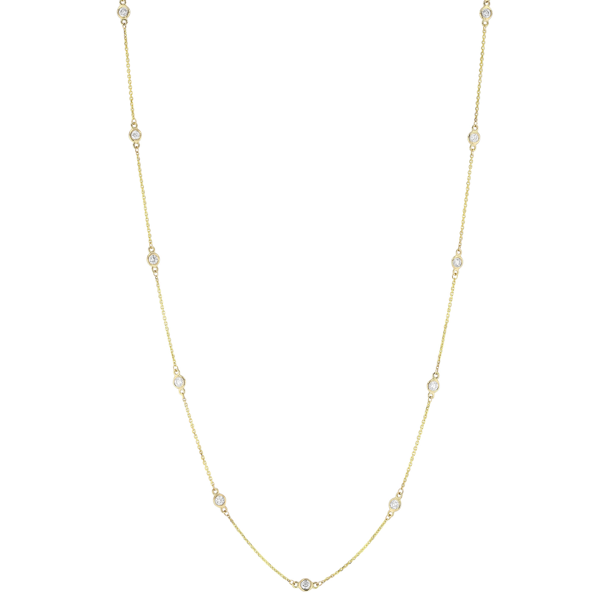 Diamond Station Necklace in 14K Yellow Gold 18", 0.75cttw Borsheims