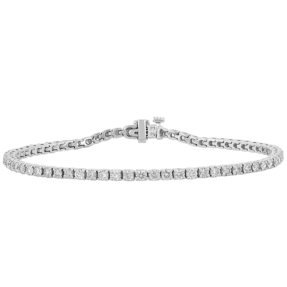Lab Grown Diamond 4 Prong Tennis Bracelet in White Gold, 3.96 cttw