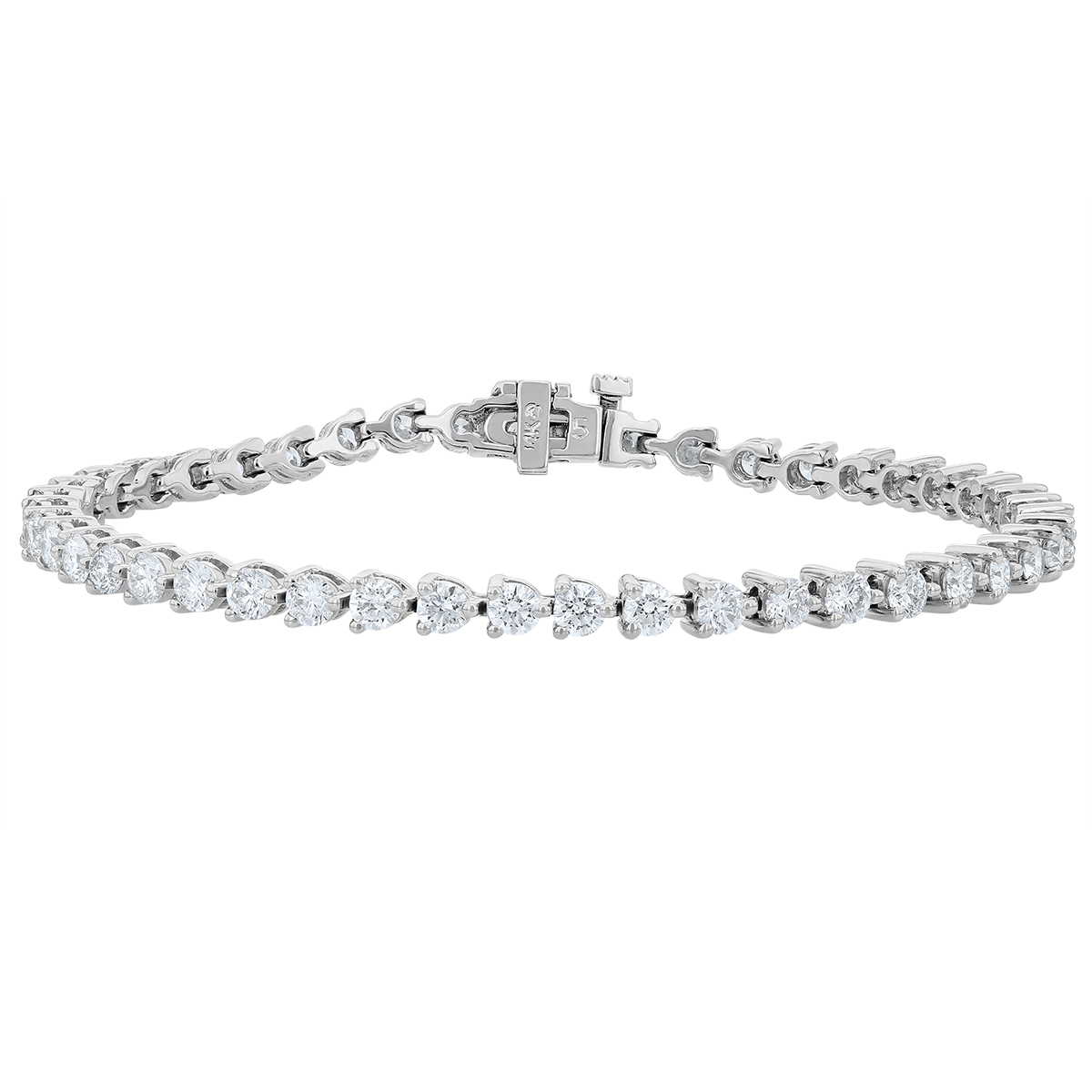 3 prong diamond tennis bracelet