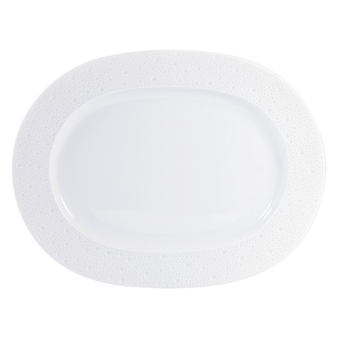 Bernardaud Ecume White Oval Platter, 14"