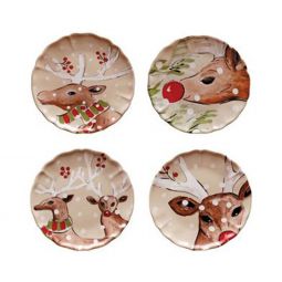 Casafina Deer Friends Linen Dinner Plate, Assorted Casafina Deer Friends Linen Dinner Plate, Assorted