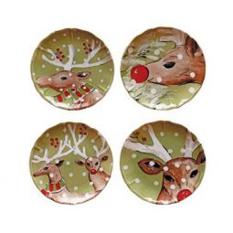 Casafina Deer Friends Green Salad & Dessert Plate, Assorted Casafina Deer Friends Green Salad & Dessert Plate, Assorted