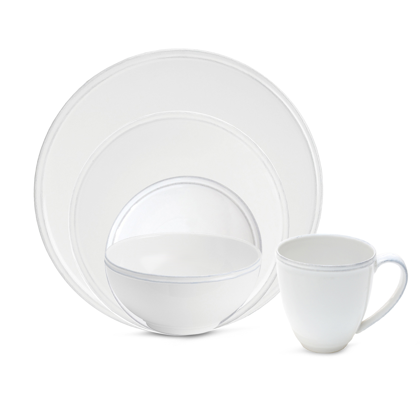 Costa Nova Friso White 5 Piece Place Setting