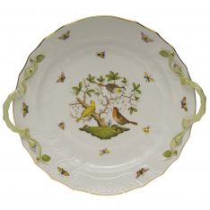 Herend Rothschild Bird Chop Plate with Handles, 14"