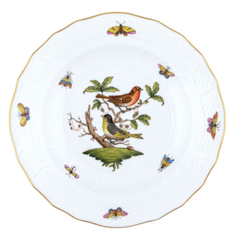 Herend Rothschild Bird Motif 3 Dessert Plate
