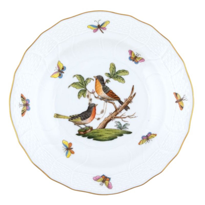 Herend Rothschild Bird Motif 8 Dessert Plate