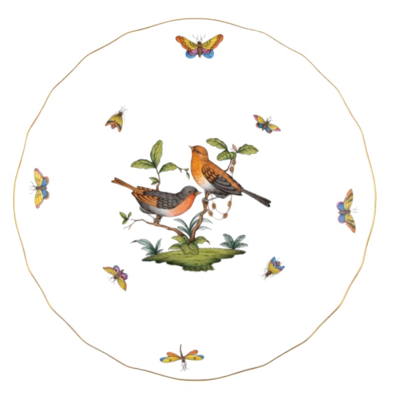 Herend Rothschild Bird Motif 9 Dessert Plate