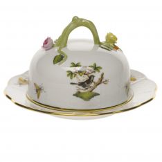 Herend Rothschild Bird Covered Butter Dish