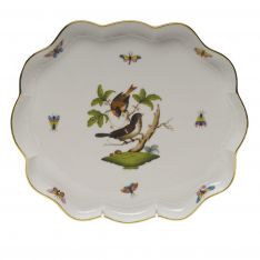 Herend Rothschild Bird Scallop Tray, 11.25"