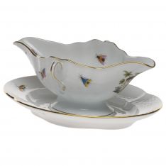 Herend Rothschild Bird Gravy Boat with Fixed Stand