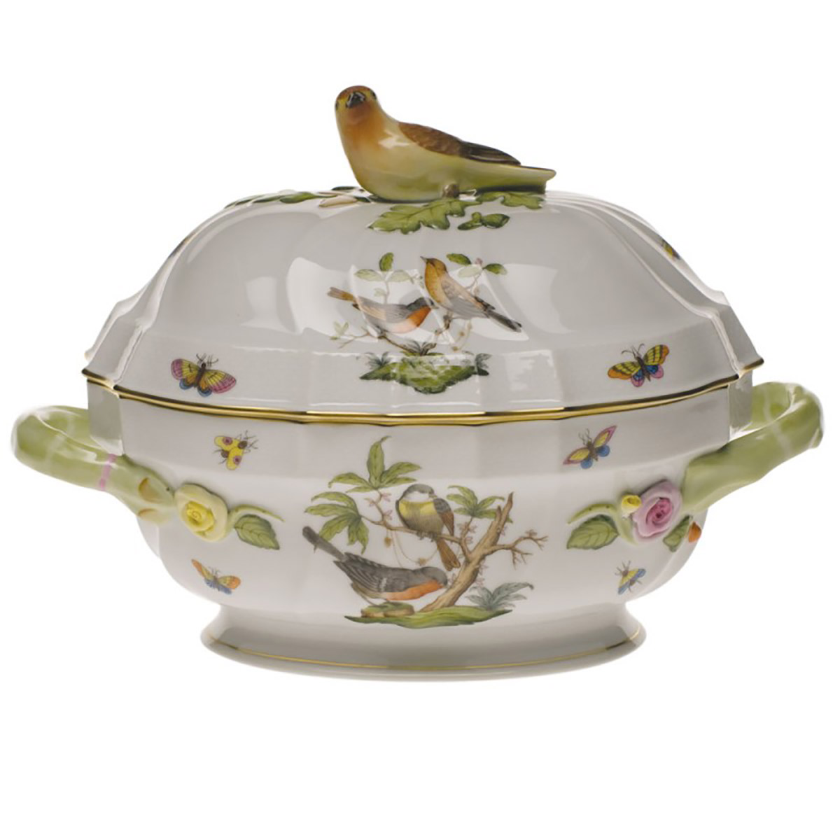 Herend Rothschild Bird Tureen with Bird, 2 qt