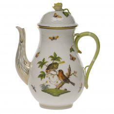 Herend Rothschild Bird Coffee Pot with Rose, 60 oz