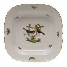 Herend Rothschild Bird Square Fruit Dish, 11"