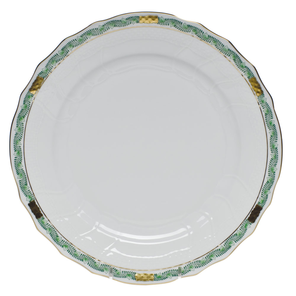 Herend Chinese Bouquet Garland Green Dinner Plate