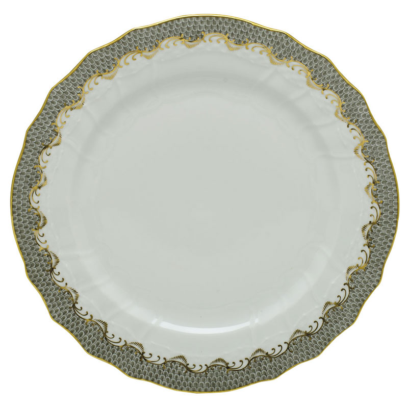 Herend Grey Fish Scale Service Plate