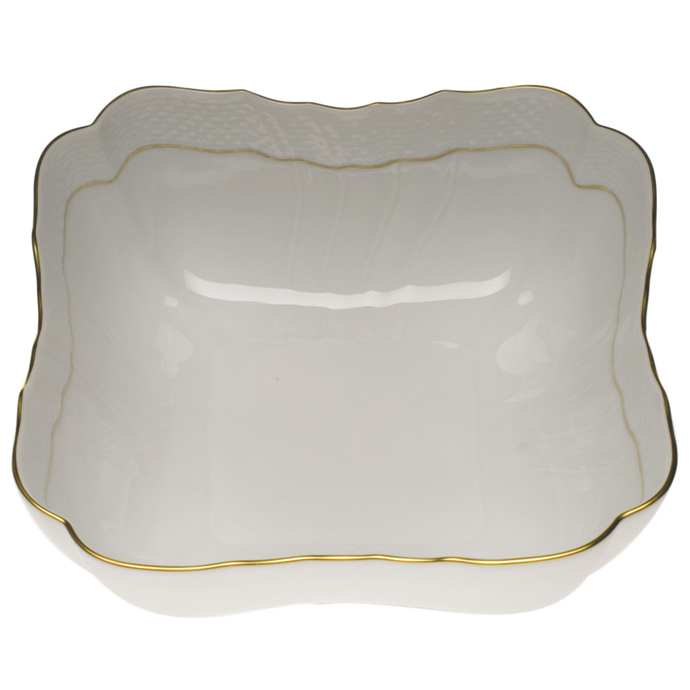 Herend Golden Edge Square Salad Bowl