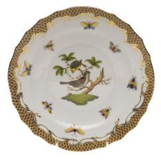 Herend Rothschild Bird Brown Border Salad Plate, Motif 1