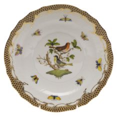 Herend Rothschild Bird Brown Border Salad Plate, Motif 3
