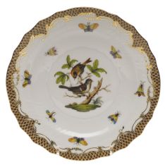 Herend Rothschild Bird Brown Border Salad Plate, Motif 4