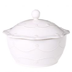 Juliska Berry and Thread Whitewash Small Round Covered Casserole, 8"