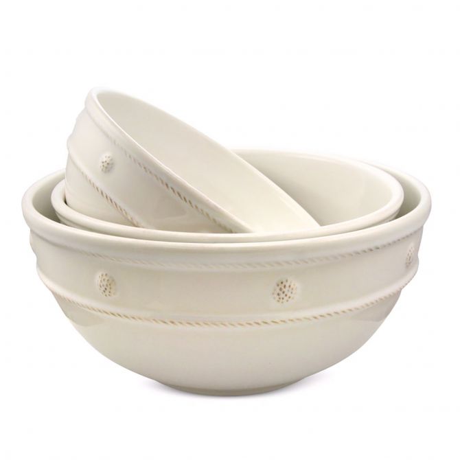 Juliska Berry & Thread Whitewash Mixing Bowls, Set of 3
