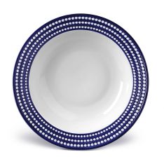 L'Objet Perlee Blue Rim Serving Bowl