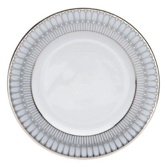 Deshoulieres Arcades with Grey Shiny Platinum Dinner Plate