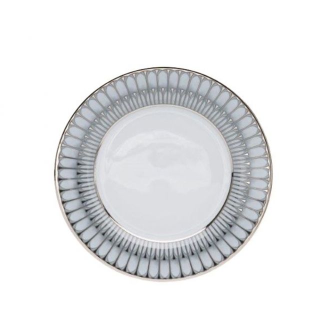Deshoulieres Arcades with Grey Shiny Platinum Dessert Plate
