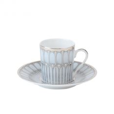 Deshoulieres Arcades with Grey Shiny Platinum Coffee Saucer