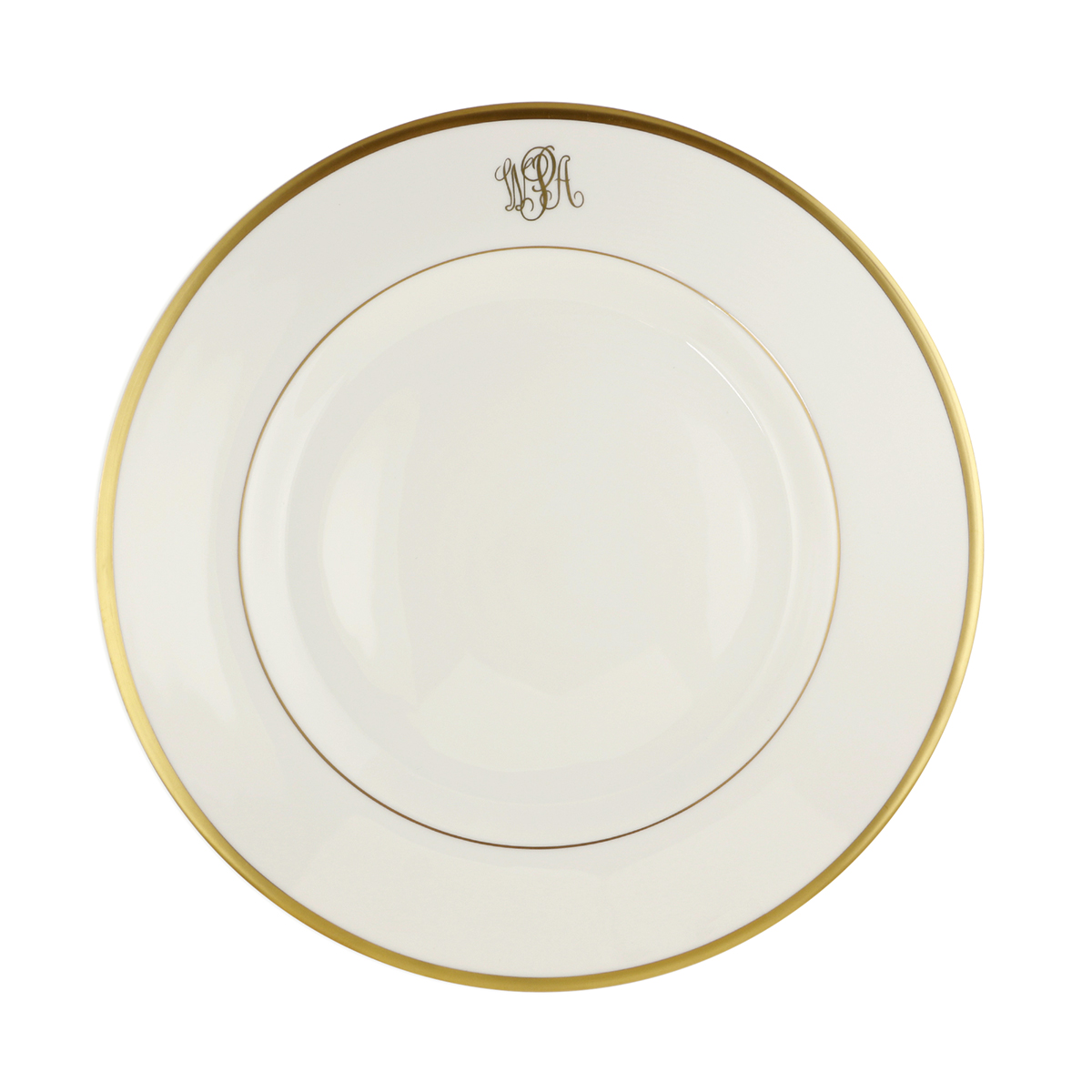 Pickard Signature Ivory Gold Dinner Plate With Monogram Borsheims